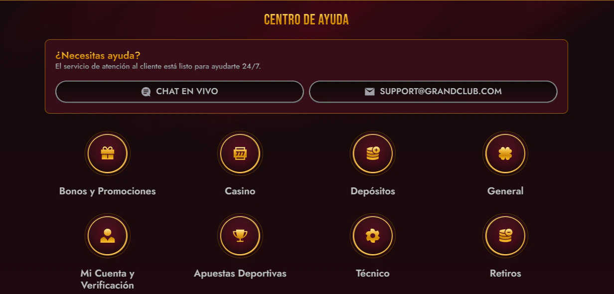 Atención al cliente en GrandClub